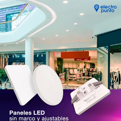 PANEL REDONDO SIN MARCOS 12 A 24w - LUZ FRIA - AJUSTABLE - ELECTRO PUNTO