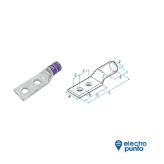 TERMINAL DE COBRE 2 ORIFICIOS TUBO STANDARD SCC-D 95 - LCT - comprar online