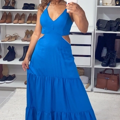 Vestido Longo Rosa/Azul - MARBLE