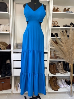Vestido Longo Rosa/Azul - loja online