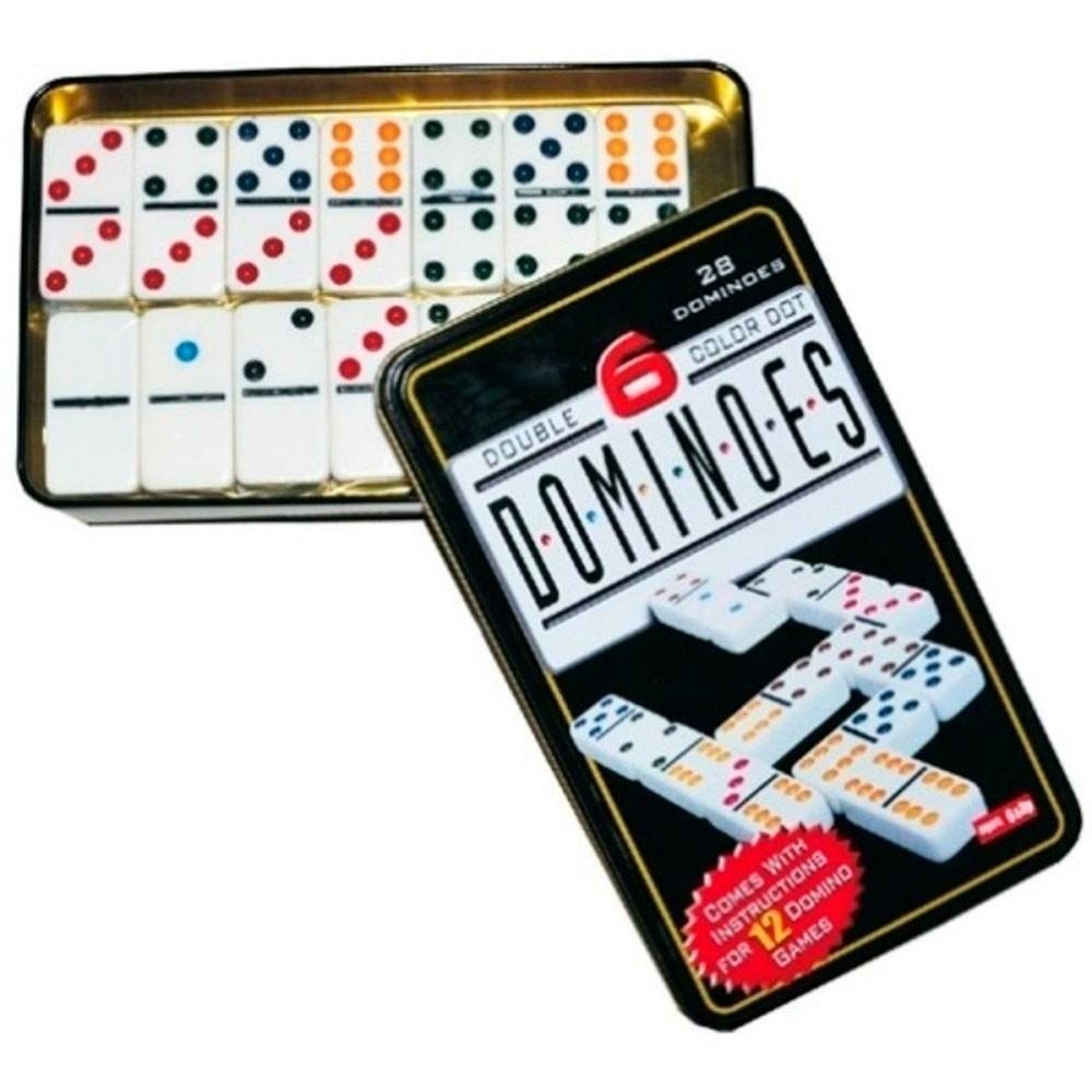 Jogo Domino na Lata Colorido com 28 peças