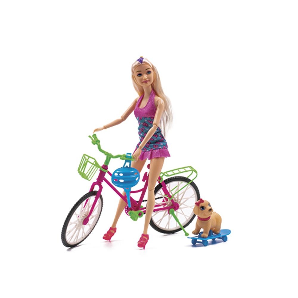 Boneca com Bicicleta Paty Bike Pet Pica Pau - Brinkpell