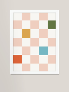 Quadro decorativo - xadrez colorido