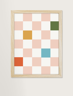 Quadro decorativo - xadrez colorido
