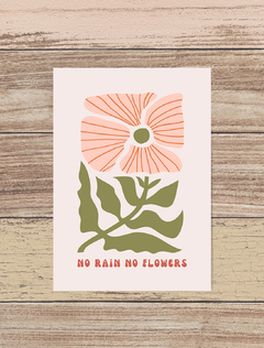 Quadro decorativo - no rain no flowers