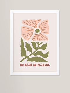 Quadro decorativo - no rain no flowers