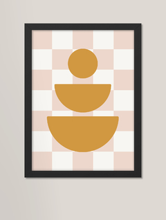 Quadro decorativo - formas geométricas xadrez