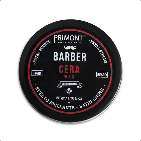 Primont - Barber Cera Efecto Brillante Extra Fuerte para Cabello y Barba Edicion Limitada (50g)