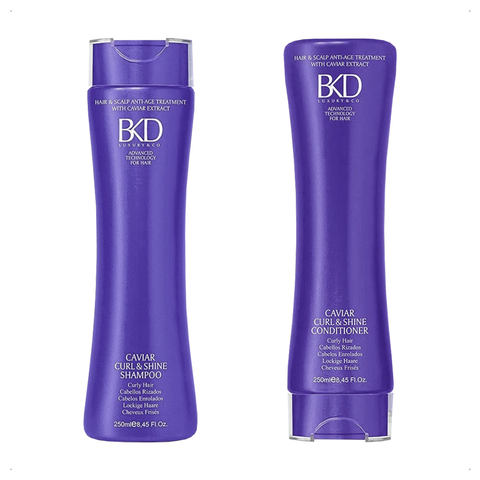 BKD - Kit Caviar Curl & Shine Shampoo (250ml) + Acondicionador (250ml) para Cabellos Rizados