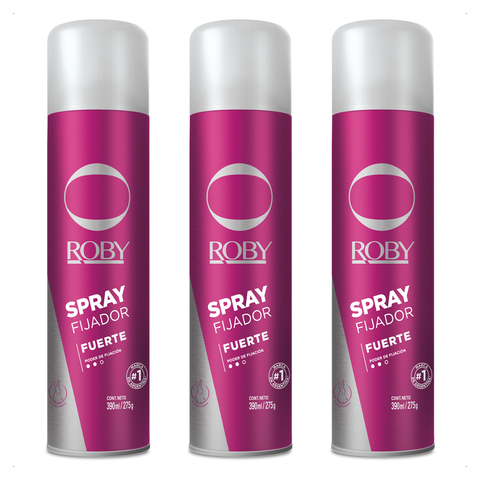 Roby - Kit Spray Fijador Fuerte 3u (390ml)