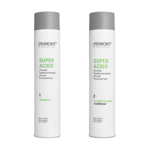 Primont - Kit Super Acido Shampoo (350ml) + Acondicionador (350ml) para Cabello Procesado