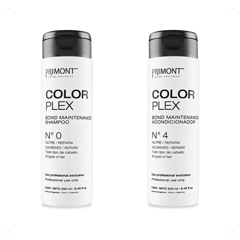 Primont - Kit Color Plex Shampoo Nº0 (250ml) + Acondicionador Nº4 (250ml) Bond Maintenance Nutre y Repara