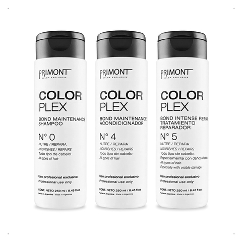 Primont - Kit Color Plex Shampoo Nº0 (250ml) + Acondicionador Nº4 (250ml) + Tratamiento Nº5 (250ml)