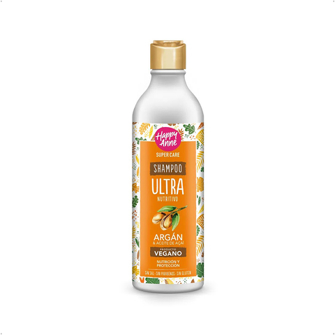 Happy Anne - Shampoo Vegano Ultra Nutritivo Argán & Aceite de Açai (340ml)