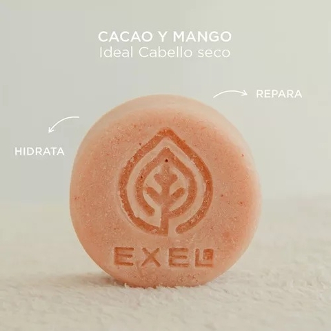 Exel Green Line - Shampoo Solido Cacao y Mango Cabello Seco (90gr)