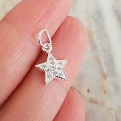 Dije estrella en Plata con Cúbic, 1,1 cm. en internet