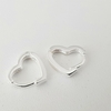 Argollitas Corazón en Plata, 1 x 1,2 cm.