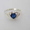 Anillo Corazón en Plata, Cúbic azul