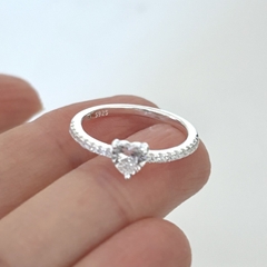 Anillo Corazón en Plata con Cubic, zirconias en internet