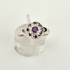 Anillo en Plata con Cubic violeta - comprar online