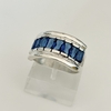 Anillo en Plata con Cubic baguette azul