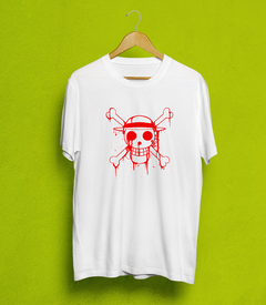 REMERA CALAVERA ONE PIECE ROJO - comprar online