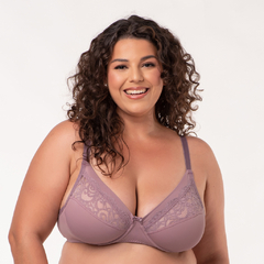 Sutiã sem Bojo Estruturado Plus Size Consuelo em Microfibra e Renda (Ref:6009)