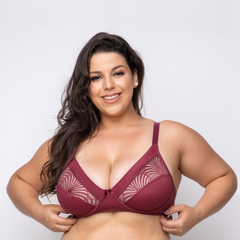 Sutiã sem Bojo Estruturado Plus Size Consuelo em Microfibra e Renda (Ref:6009) - comprar online