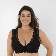 Sutiã sem Bojo Estruturado Plus Size Vera em Renda (Ref:6027) - Thailú Lingerie Atacado