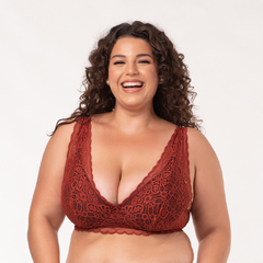 Sutiã sem Bojo Estruturado Plus Size Vera em Renda (Ref:6027) - loja online