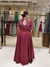 Vestido De Festa Mariana Plus Size Paetê Vinho