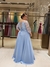 Vestido De Festa Izabel Bordado Plus Size Azul Serenity - loja online