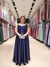 Vestido De Festa Evelyn Paetê Plus Size Azul Marinho - comprar online