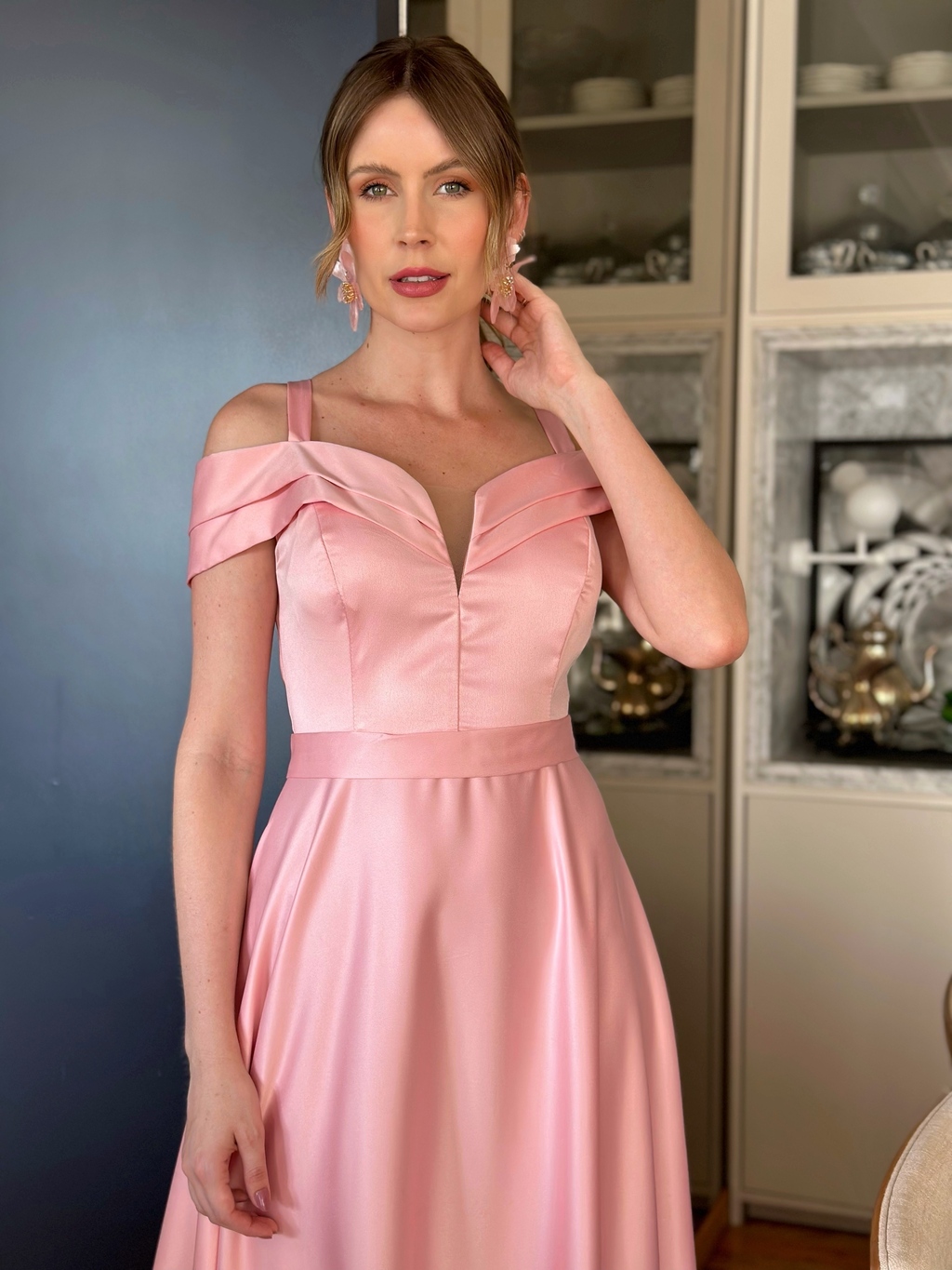 Vestido De Festa Cassia Rosa Rose claro Rosa Claro