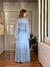 Vestido De Festa Cintia Tule Glitter Azul Serenity 2 - comprar online