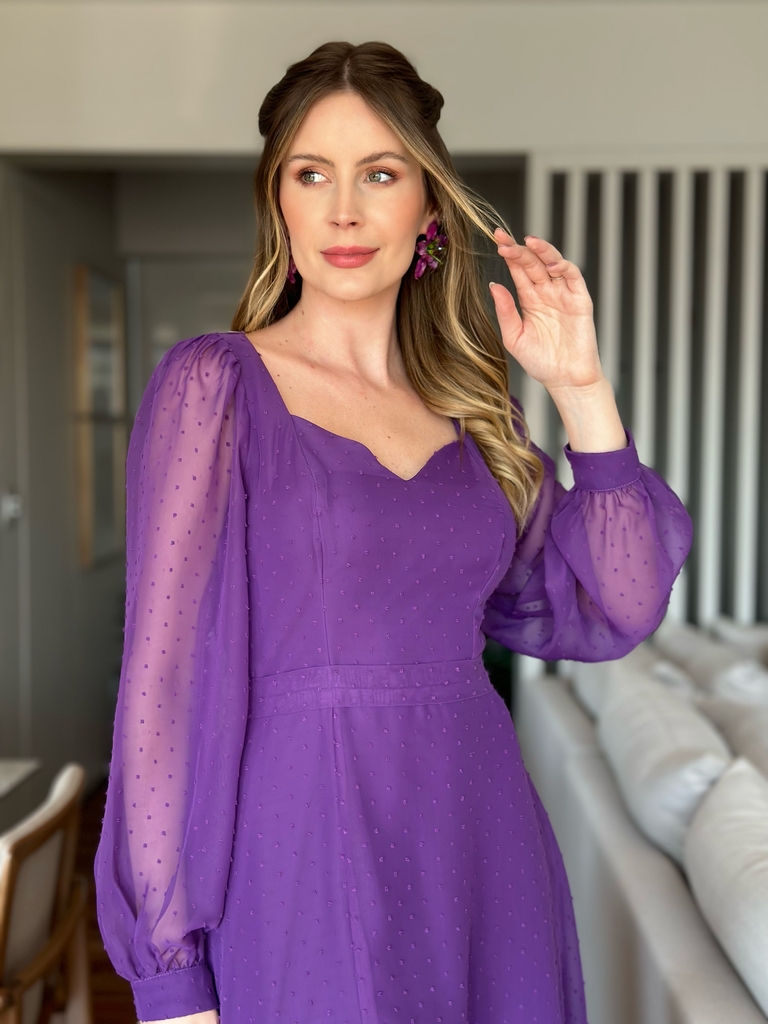 Vestido rodado on sale roxo
