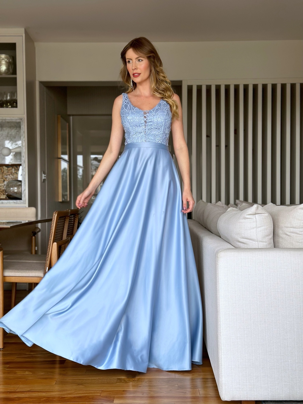 Vestido De Festa Sofia Azul Serenity