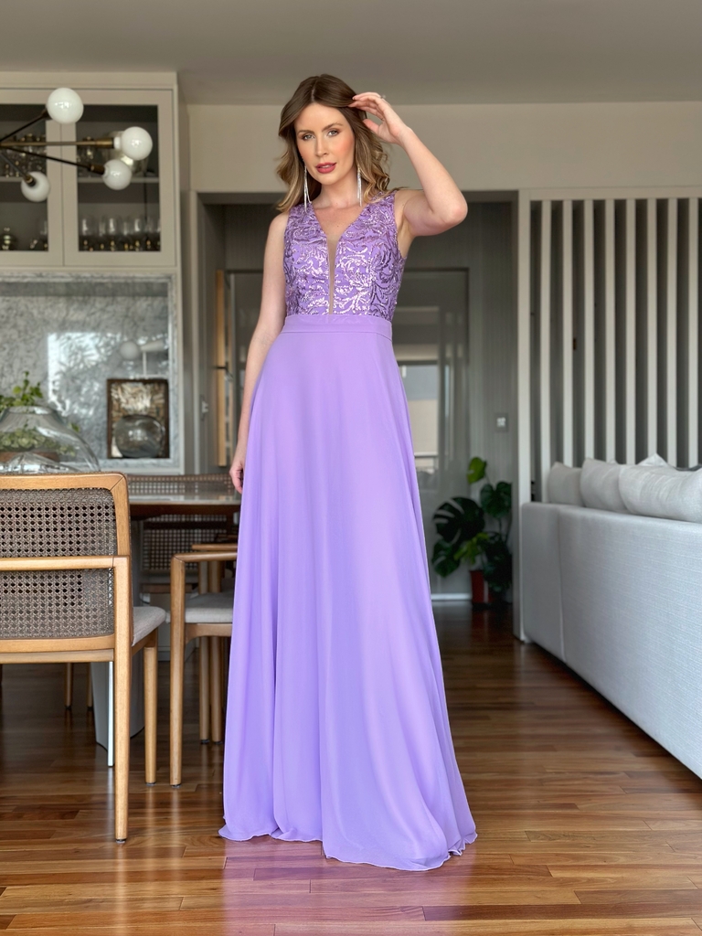 Vestido lilas cheap de festa