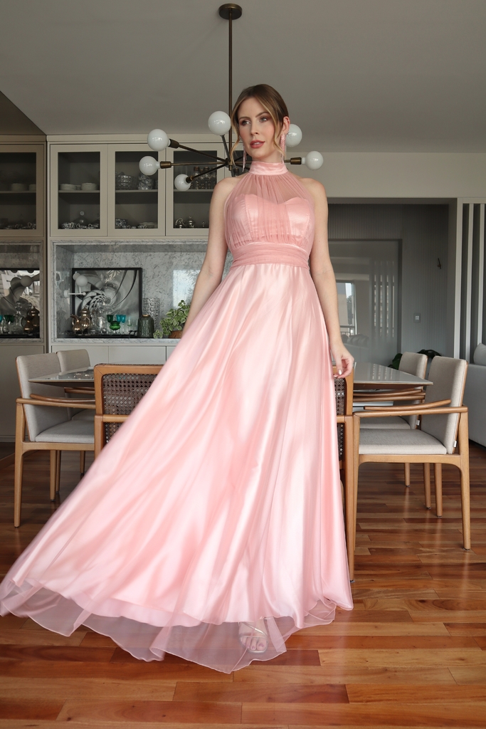 Vestido de formatura rosa bebe sales