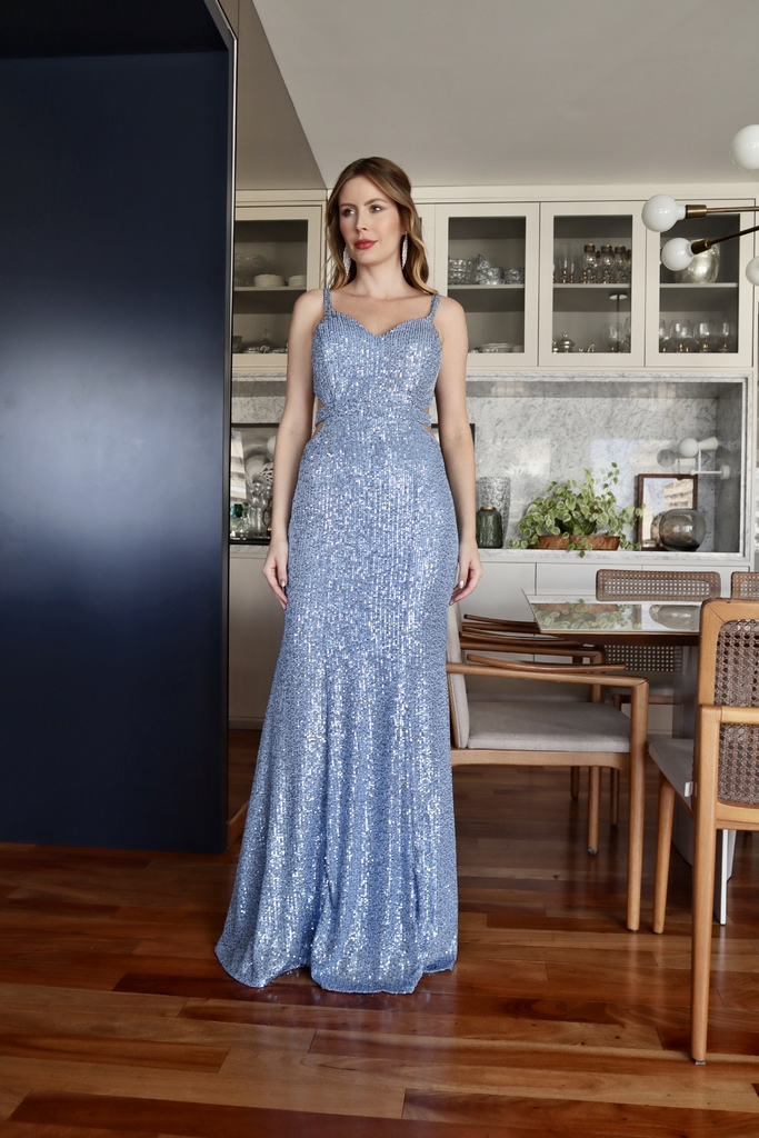 Vestido Madrinha Casamento Greenery Azul Serenity