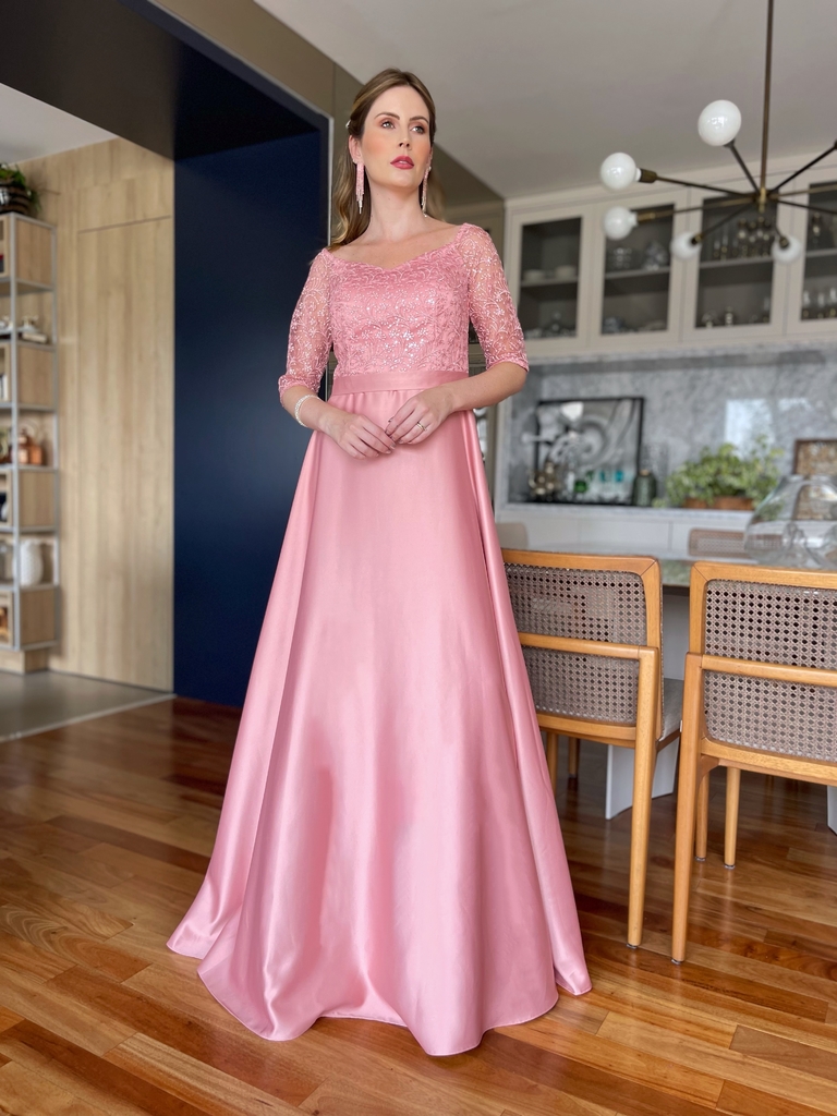 Vestido De Festa Izabel Bordado Ros