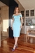 Vestido De festa Gabi Midi Azul Claro / Azul Tiffany - comprar online