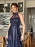 Vestido De Festa Sarah Glitter Azul Marinho - comprar online