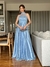 Vestido De Festa Sarah Tule Glitter Azul Serenity na internet