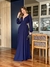 Vestido De Festa Serena Liso Azul Marinho - loja online