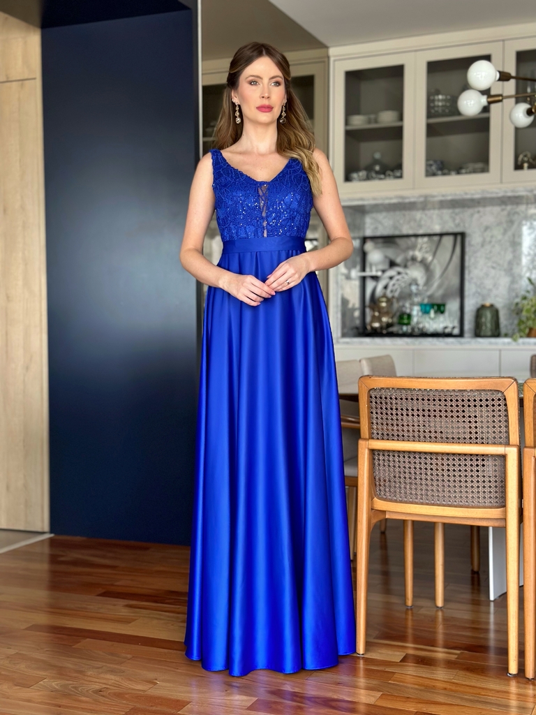 Vestido De Festa Sofia Azul Royal - Lovissa Moda Festa