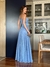 Vestido De Festa Valeria Glitter Azul Serenity na internet