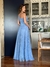 Vestido De Festa Valeria Glitter Azul Serenity - Lovissa Moda Festa