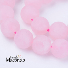 TIRA CUARZO ESMERILADO ROSA 6 mm (1 Tira) - comprar online