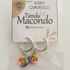 Aros de Acero Q + Flor Fimo Surtidos - tienda online